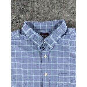 Untuckit Toro Shirt Men 2XLT Plaid Long Sleeve‎ Button Up Nylon Blue Green White